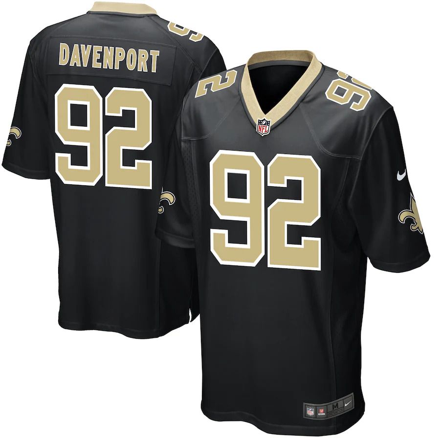 Men New Orleans Saints 92 Marcus Davenport Nike Black Game Player NFL Jersey
